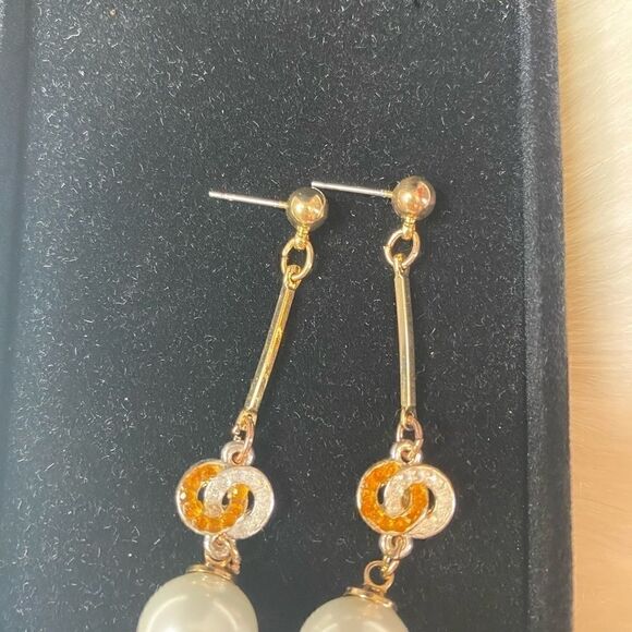 [ jafra] drop faux pearl earrings #9 - Picture 5 of 6